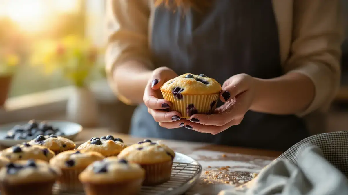 Nadýchané muffiny s jogurtem a borůvkami ideální na domácí svačinu